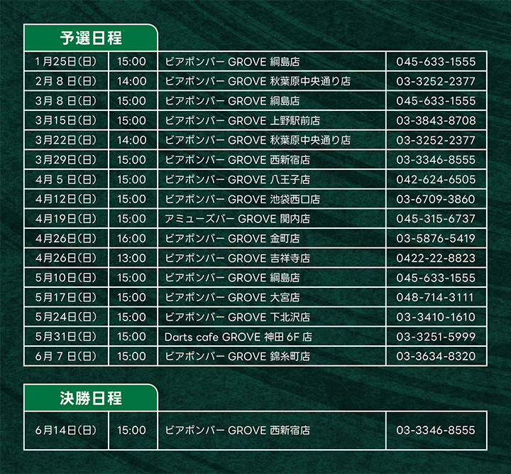 ハウストーナメントスケジュール